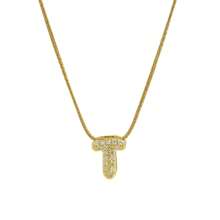 26pcs English Letter Pendant Necklace, Stainless Steel Curb Chain, Fashion Accessory
