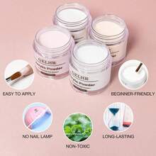 Bộ dụng cụ làm móng tay Acrylic GELHR - Bộ bột Acrylic và cọ làm móng tay Acrylic chuyên nghiệp để nối móng tay Acrylic cho người mới bắt đầu tự làm tại nhà 4 màu - Nhiều màu - Xem 2