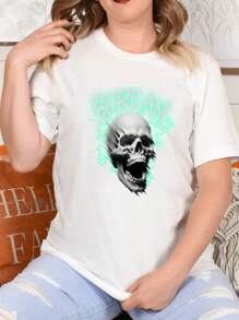 Oversized Style For Women, Scream Skull T-Shirt, Unisex, 100% Cotton, Comfortable And Edgy, Perfect For Halloween And Alternative Fashion Lovers, A Must-Have For Your Wardrobe, Loose Type T-Shirt For Women