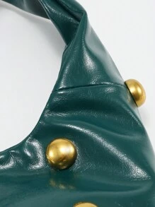 Nowa torba na ramię z ćwiekami, punkowa torba pod pachami ze skóry woskowanej, torebka vintage w kształcie półksiężyca, odpowiednia dla kobiet na imprezę, do pracy, dojazdy do pracy, na co dzień, jesień/zima