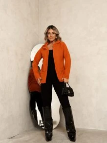 WOMEN'S WINTER COAT. WARM, FURRY - Camel - View 4