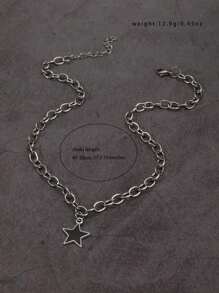 Vintage Gothic Minimalist Sweet Cool Star Stainless Steel Chain Necklace, Y2k Necklace, Men's Necklace, Women's Necklace