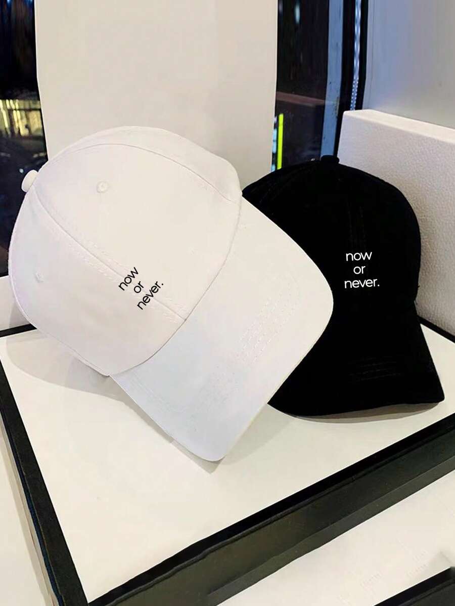 DAZY 可调节耐用 Now Or Never 字母印花棒球帽,适合户外运动,男女通用的通勤和休闲装礼物 - 彩色 - 查看 1