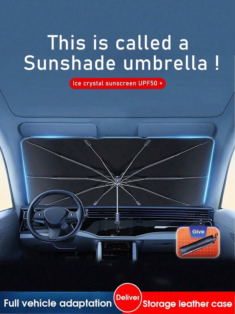 1pc Retractable Auto Front Windshield Sunshade, Car Sun Visor Shade