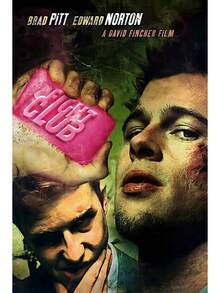  1 件复古电影海报电影搏击俱乐部帆布印刷规则海报复古家庭房间咖啡厅酒吧艺术墙壁装饰美学画无框架 ﻿ - 彩色 - 查看 49