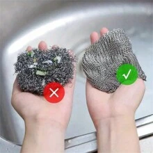 Miếng lau - Khăn lau nhà bếp chống dính, khô nhanh, dùng cho bát đĩa và bếp, miếng chà bằng thép không gỉ bền bỉ cho đồ nấu nướng và bếp, hoàn hảo để loại bỏ vết bẩn - Bạc - Xem 4