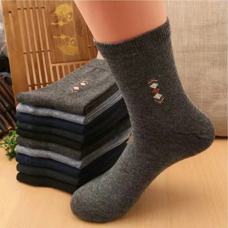 5 đôi tất nam cổ trung bình giao ngẫu nhiên, phong cách công sở đơn giản đa năng dùng cho mọi mùa, thấm hút mồ hôi và thoáng khí, xuân thu đông hè - Nhiều màu - Xem 1