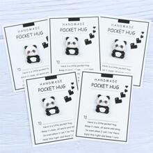 1PC Handmade Resin Panda Pocket Hug Encouragement Cards, Inspiring Charm Gifts For Friendship, Holidays, Back To School And Christmas