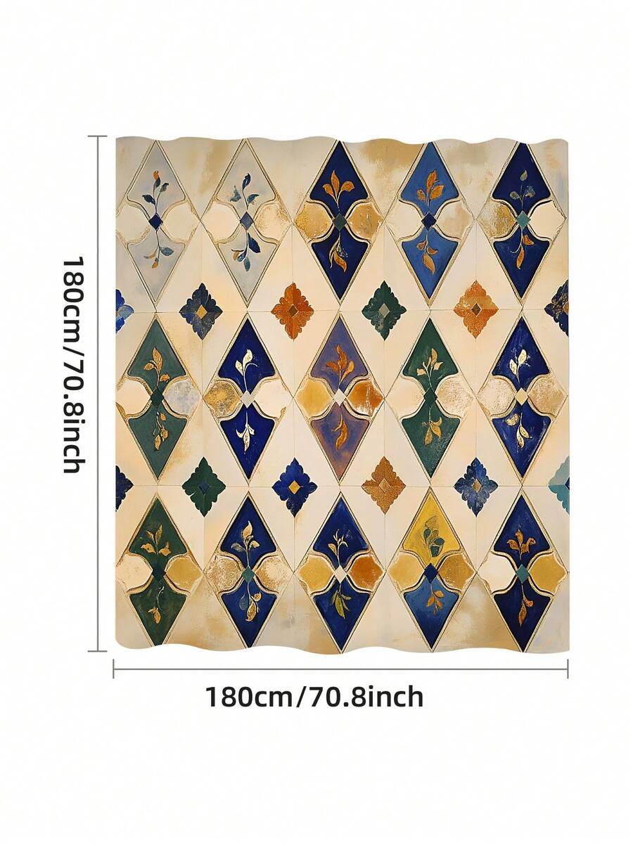 1/4pcs Bathroom Set Including Shower Curtain, Toilet Seat Cover, Bath