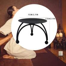 柱形烛台，铁制烛台，烛台，柱形蜡烛烛台，黑色烛台托盘，适用于派对、婚宴桌和家居装饰 - 多色 - 查看 6