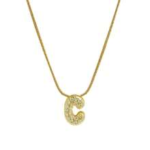 26pcs English Letter Pendant Necklace, Stainless Steel Curb Chain, Fashion Accessory