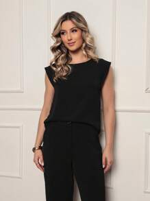 Duna Women's Set Short Sleeve Blouse And Trousers - Duna Fabric - 黑色 - 查看 1