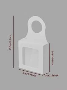 5/10/20 件带窗口牛皮纸酒瓶盒，悬挂式折叠礼品盒酒盒，酒瓶挂盒酒瓶零食盒酒瓶挂架礼品盒，用于盛放糖果巧克力饼干 - 白色 - 查看 3