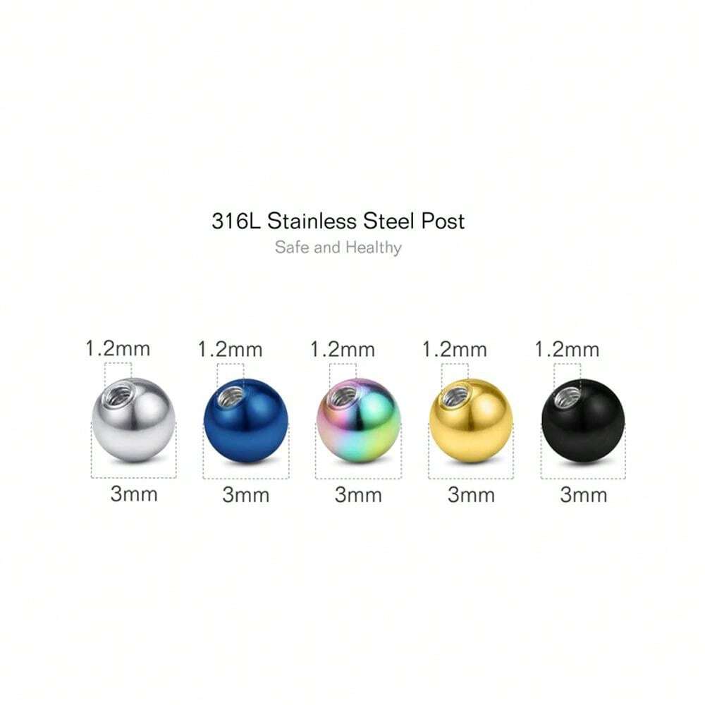 16G14G Replacement Balls For Piercing Jewelry 25Pcs Externally Threaded