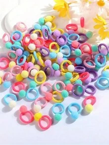 20 件女孩彩色蓬松绒球发饰套装，弹性好且耐用，均码适合各种风格，适合日常佩戴 - MQ-01-20pcs - 查看 1