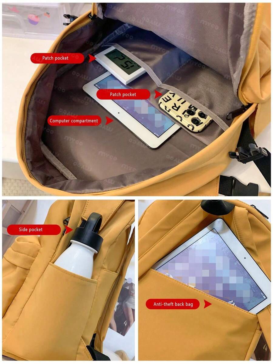 1pc New Letter Design School Bag For Primary Students 612 Years Old