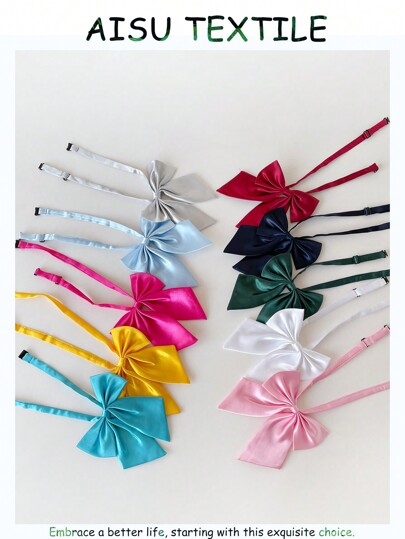 1 pieza Corbata de moño de unicolor unisex, corbata de traje, corbata de uniforme, accesorio de vestir formal, temporada de regreso a la escuela