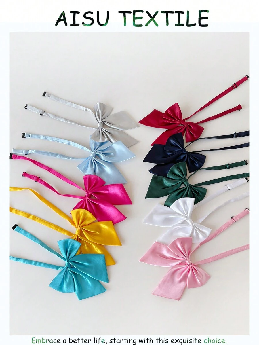1pc Unisex Solid Color Bow Tie, Suit Necktie, Uniform Tie, Campus/Formal Wear Accessory, Back To School Season - Multicolor - View 1