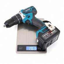 Bộ máy khoan điện Hormy 18V không chổi than 120N.M, Máy vặn vít điện không dây tốc độ cao mô-men xoắn cao, Dụng cụ điện gia dụng, sân vườn, sửa chữa ô tô, 1 chức năng cài đặt mô-men xoắn tốc độ kép Chế độ khoan + 1 pin Lithium-Ion 18V/3.0Ah + 1 bộ sạc, Động cơ bằng đồng, Máy khoan tác động, Máy khoan búa, Máy vặn vít 3 trong 1, Tay cầm có thể tháo rời & Dây đeo cổ tay, Tương thích với pin Makita 18V - Phích cắm loại C của EU (220-240V) - Xem 11