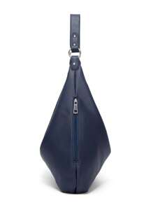 Borsa a tote retrò da donna, nuova borsa da shopping alla moda, borsa a tracolla di grande capacità, morbida borsa sotto il braccio in pelle, versatile per l'uso quotidiano - Blu - Visualizzare 6