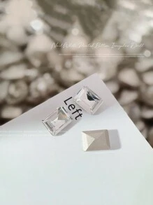 30颗长方形美甲水晶，各种尺寸，透明迷你美甲装饰，适用于DIY美甲用品、美甲饰品、美甲宝石、美甲水钻 - 白色 - 查看 3