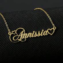 1 pieza Collar personalizado con corazón hueco y nombre en oro/plata, regalo del Día de San Valentín, collar de acero inoxidable para mujer, regalo para parejas, regalo personalizado para amigos, familia y ocasiones especiales como cumpleaños, aniversario, graduación, fiesta (solo en inglés)