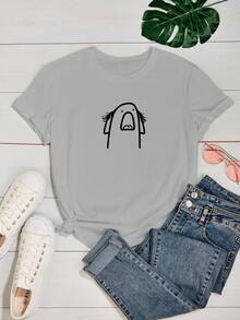 Women's T-Shirt T Shirt Various Colors 100% Cotton Flork Desperate Amazed Meme - 灰色 - 查看 2