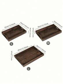 KEMORELA 1pc Multi-Functional Wooden Tray, Rectangular Nested Decorative Tray Platter For Cosmetics, Snacks, Suitable For Home Patio, Cafe, Party,Kitchen,Christmas Gift