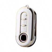 1pc Khuyến mại 3 nút TPU viền vàng Vỏ chìa khóa ô tô lật cho Fiat Ducato 500 500L Panda Grande Punto Lancia Musa Phụ kiện - Một cỡ - Xem 3