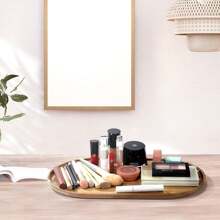 Acacia Wood Oval Wooden Tray, Long Wood Serving Trays For Bathroom, ,Toilet Tank Tray ,Perfume Cosmetics Tray For Bathroom ,Counter Dresser Tops, Board For Dessert Appetizer,Charcuterie Plates Board Wood ,Cheese Plate Fruit - Multicolor - View 6