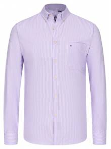 1 Stück Herren Gestreiftes Oxford Langarm Freizeithemd, Frühling/Herbst