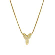 26pcs English Letter Pendant Necklace, Stainless Steel Curb Chain, Fashion Accessory