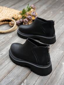 New Autumn/Winter Classic Chelsea Short Boots, Round Toe Thick Heel Ankle Boots