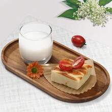 Acacia Wood Oval Wooden Tray, Long Wood Serving Trays For Bathroom, ,Toilet Tank Tray ,Perfume Cosmetics Tray For Bathroom ,Counter Dresser Tops, Board For Dessert Appetizer,Charcuterie Plates Board Wood ,Cheese Plate Fruit - Multicolor - View 4