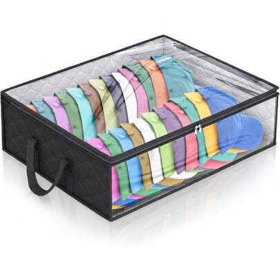 Bolsa de almacenamiento para gorras de béisbol, puede contener hasta 40 gorras, con asas tejidas a la izquierda y a la derecha, diseño plegable, adecuada para el hogar y los viajes (negro), revelación del sexo del bebé, perfecta para cumpleaños, bodas, fiestas, el regalo perfecto para colegas, amigos y familia, regreso a la escuela