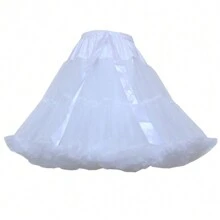 55cm Length White Black Red Petticoat For Cosplay Wedding Prom Tulle Petticoat Crinoline Underskirt Rockabilly Swing Tutu Skirt
