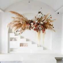 10-60 Pieces, Pampas Natural Puwei Flowers/Home, Decorative Ornaments, Weddings, Parties Holiday Decorations, Dried Flowers That Never Fade. - 米色 - 查看 5