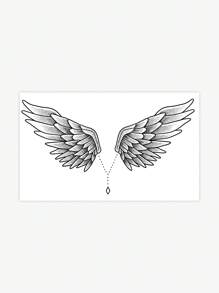 1 pièce Tatouage temporaire, design d'ailes noires libres, imperméable et anti-transpiration, convient aux hommes et aux femmes, peut être placé dans le dos