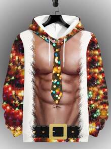 Men's 3D Printed Graphic Hooded Sweatshirt, Autumn/Winter Pullover Hoodie With Drawstring And Pockets