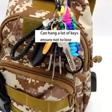 1 件彩色伞绳钥匙扣带登山扣 - 耐用的 7 芯编织绳，锌合金，适合户外探险和日常使用 - 彩色 - 查看 6