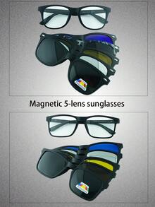 1 件时尚多功能高端时尚眼镜，适合驾驶、旅行和骑自行车 - 彩色 - 查看 2