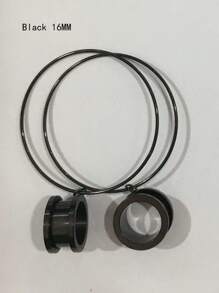 CIZME 2Pcs/Pair Stainless Steel Screw Ear Tunnels Large Hoop Dangle Ear Plugs Expander 4-20mm Gauges For Ears Stretcher Piercing(Silver/Gold/Black/Rose Gold) - Multicolor - View 15