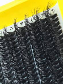 Bộ mi tự làm mới 280 / Fluffy 50D + 60D Bộ mi làm dày tự nhiên D Curl Sợi mi mỏng, Lông mi chùm 10-20mm Bộ mi hỗn hợp, Nối mi tại nhà - D - Xem 8