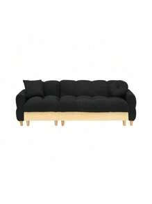 Black  Technology Cloth Three-Seat Sofa Lift Sofa Bed With Locker Sofa Sofa Bed Small Sofa Small Family Sofa Bed,CozyNest9