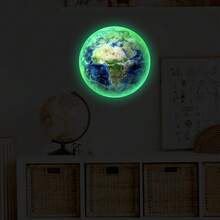 1 件发光 7 大洲地球仪墙贴，夜光家居装饰贴纸，自粘墙壁艺术，适用于客厅、卧室 - 彩色 - 查看 8