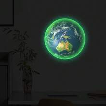 1 件发光 7 大洲地球仪墙贴，夜光家居装饰贴纸，自粘墙壁艺术，适用于客厅、卧室 - 彩色 - 查看 7