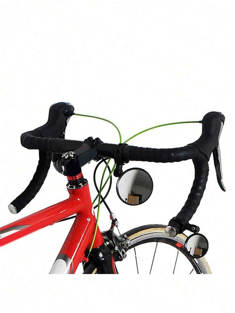 自行车后视镜 车把后视镜 适用于自行车摩托车 360 度旋转可调节 适用于骑行单车后视镜 - 黑色 - 查看 1