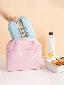 Customized Lunch Bag, Thickened Aluminum Foil Simple Handheld Bento Cooler Bag, Includes Tableware And Lunch Box, Simple Large Capacity Work/School Waterproof Oil-Proof Lunch Box Bag, Suitable For Daily Use, Can Be Used As A Gift