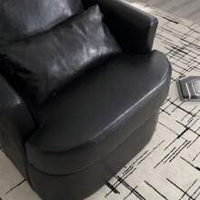 MoolSun Rotating Bucket Chair, Comfortable Circular Decorative Sofa Chair, Suitable For Living Rooms, 360 Degree Rotating Bucket Club Chair, Suitable For Leisure Armchairs In Daycare, Hotels, Bedrooms, Offices, And Lounges - (黑色PU) - 查看 6