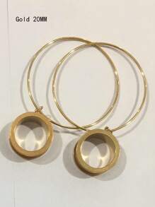 CIZME 2Pcs/Pair Stainless Steel Screw Ear Tunnels Large Hoop Dangle Ear Plugs Expander 4-20mm Gauges For Ears Stretcher Piercing(Silver/Gold/Black/Rose Gold) - Multicolor - View 17